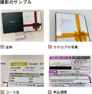 撮影のサンプル　全体　カタログの写真　コース名　申込期限